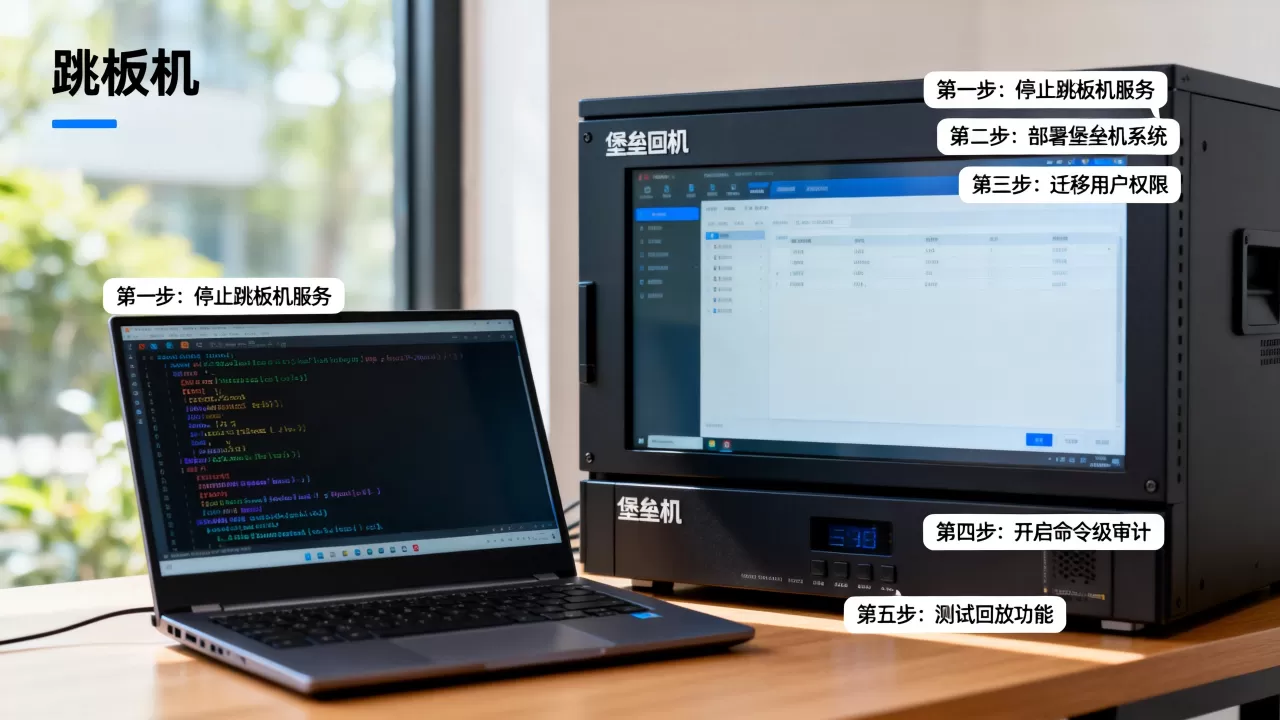 如何把跳板机替换为堡垒机实现命令级审计回放,操作步骤是什么? 如何把跳板机替换为堡垒机实现命令级审计回放,操作步骤是什么?
