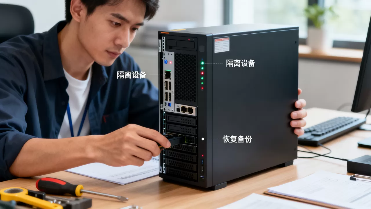 遭受勒索后按预案先隔离再恢复备份数据 遭受勒索后按预案先隔离再恢复备份数据