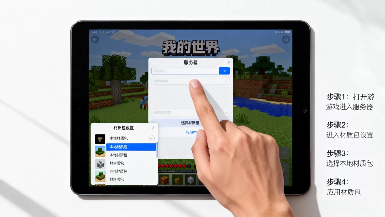 ios平板我的世界怎么在服务器加材质包,具体步骤是什么? ios平板我的世界怎么在服务器加材质包,具体步骤是什么?