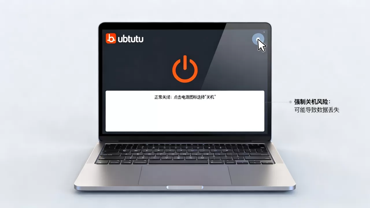 ubuntu虚拟机怎么正常关闭,强制关机有什么风险? ubuntu虚拟机怎么正常关闭,强制关机有什么风险?