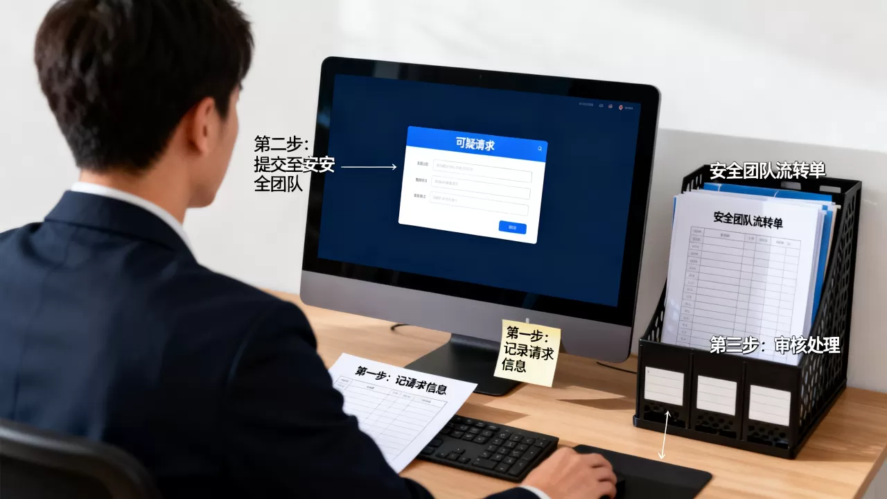 业务侧发现可疑请求后如何上报?,流转机制是什么 业务侧发现可疑请求后如何上报?,流转机制是什么