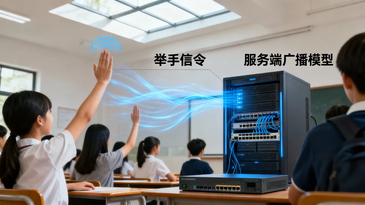 互动课堂学生举手信令如何实现广播?,服务端广播模型是什么 互动课堂学生举手信令如何实现广播?,服务端广播模型是什么