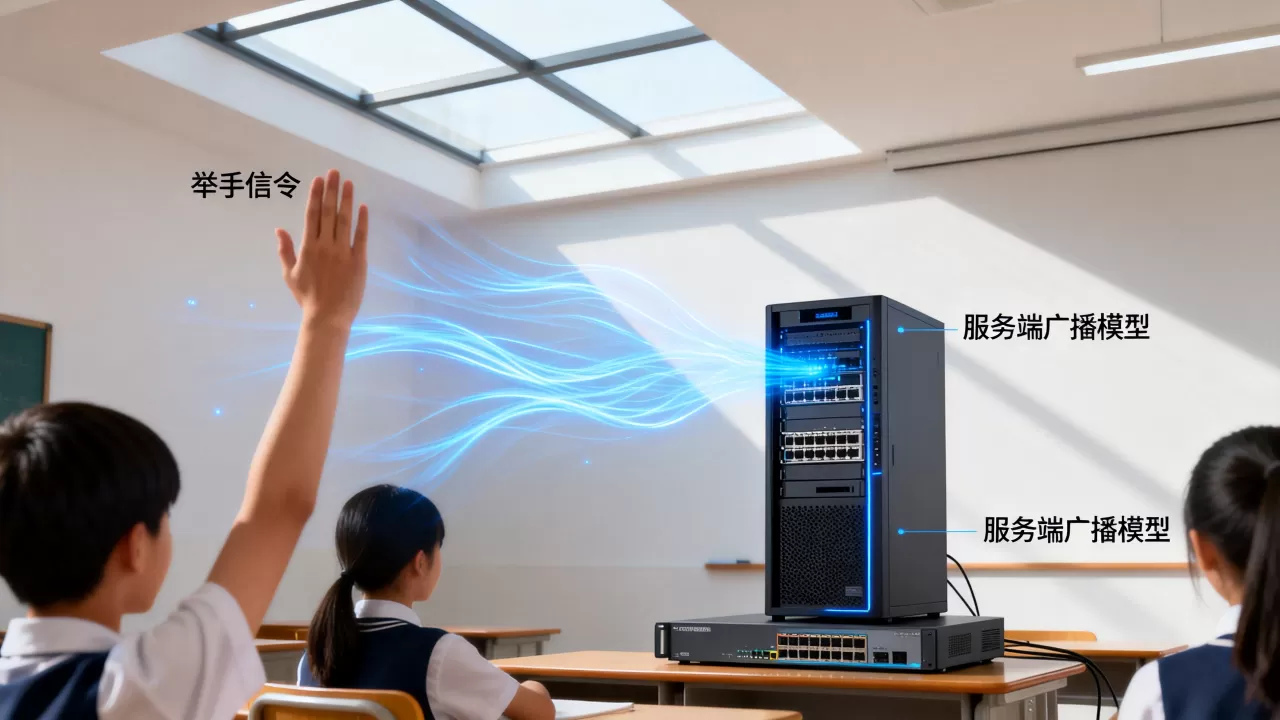 互动课堂学生举手信令如何实现广播?,服务端广播模型是什么 互动课堂学生举手信令如何实现广播?,服务端广播模型是什么