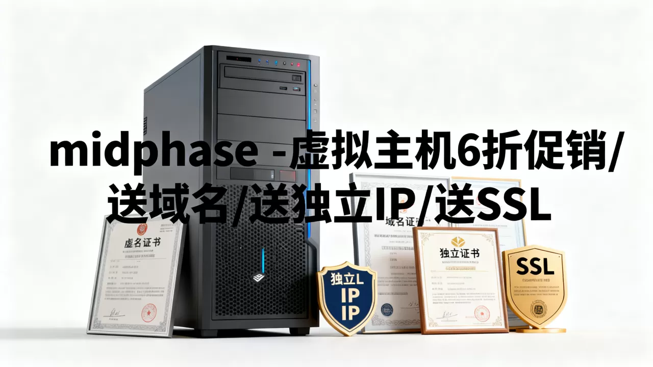 推荐:midphase-虚拟主机6折促销/送域名/送独立IP/送SSL 推荐:midphase-虚拟主机6折促销/送域名/送独立IP/送SSL