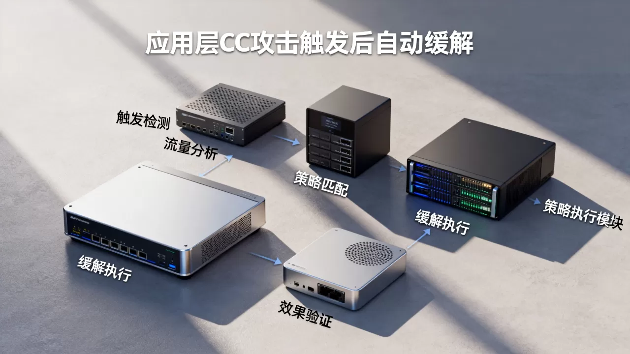 应用层CC攻击触发后自动缓解流程如何设计?,有哪些步骤? 应用层CC攻击触发后自动缓解流程如何设计?,有哪些步骤?