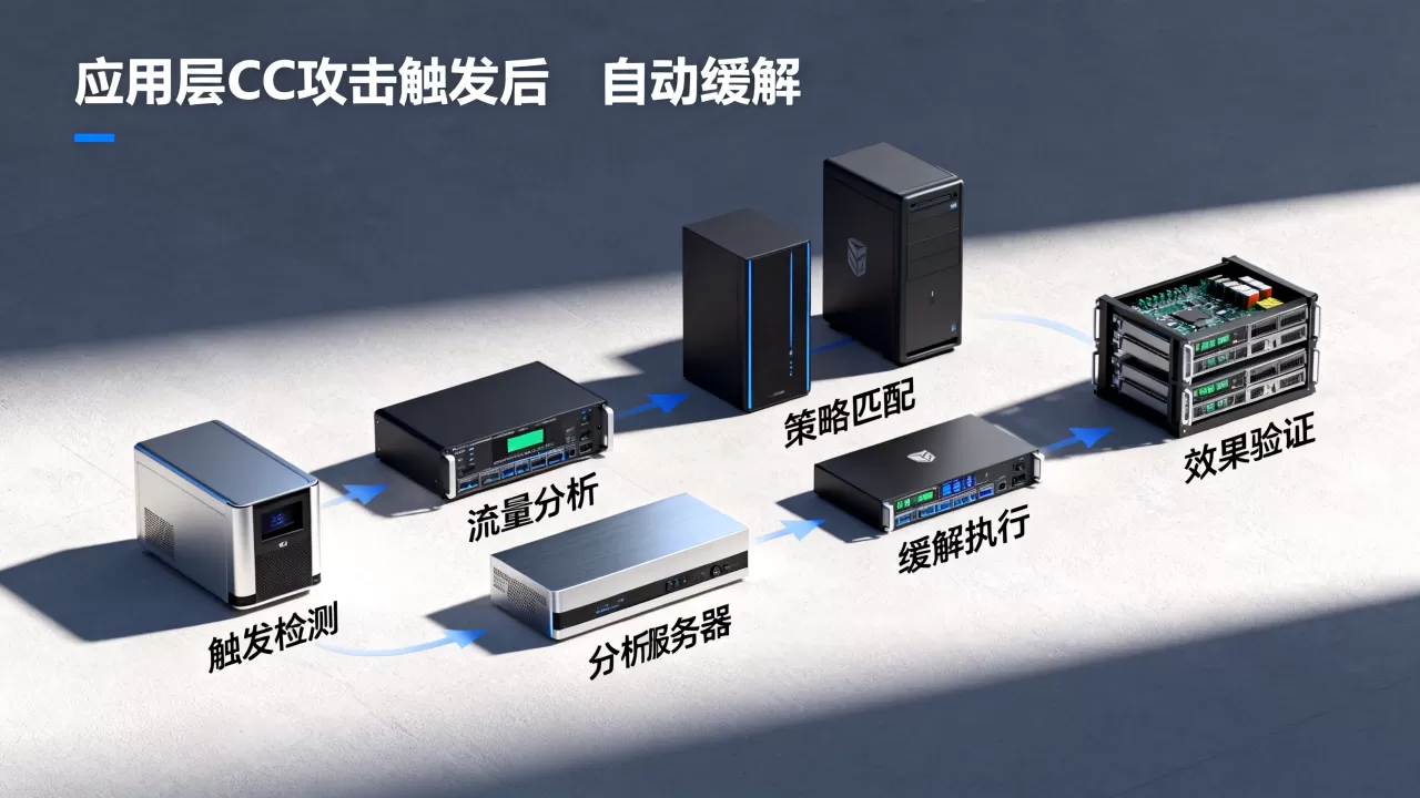 应用层CC攻击触发后自动缓解流程如何设计?,有哪些步骤? 应用层CC攻击触发后自动缓解流程如何设计?,有哪些步骤?
