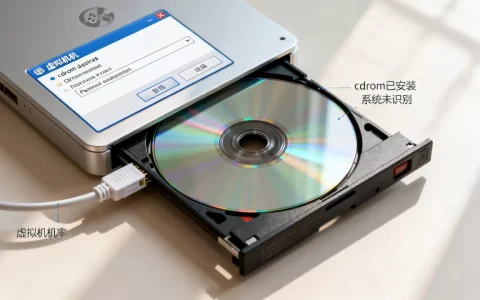 虚拟机安装cdrom后，系统为何无法识别光盘设备？