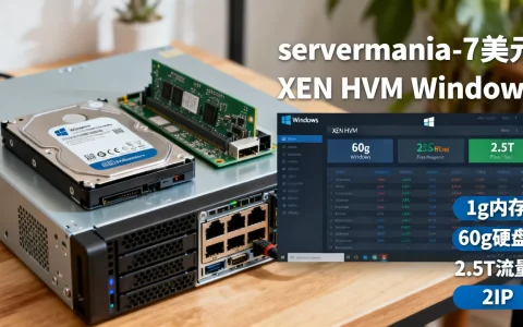 servermania-7美元/XEN HVM Windows/1g内存/60g硬盘/2.5T流量/2IP