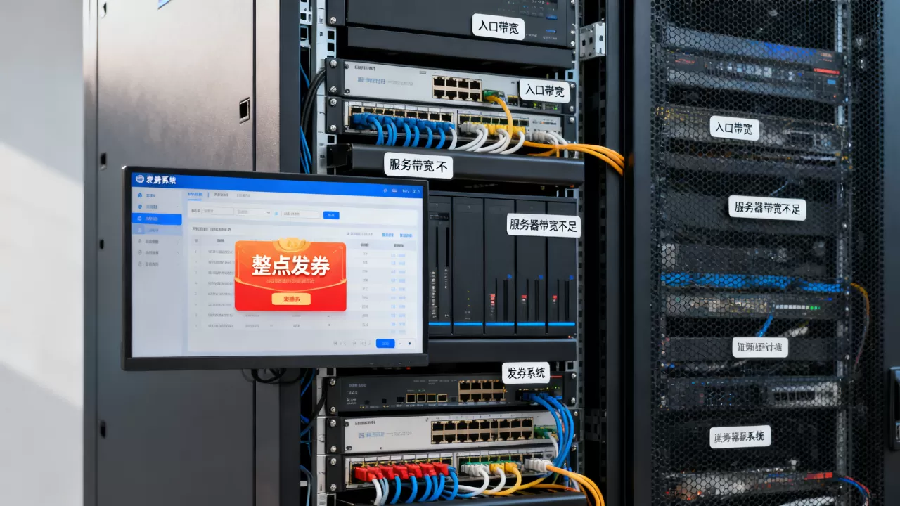整点发券为什么会冲击入口带宽,服务器带宽不足怎么解决 整点发券为什么会冲击入口带宽,服务器带宽不足怎么解决