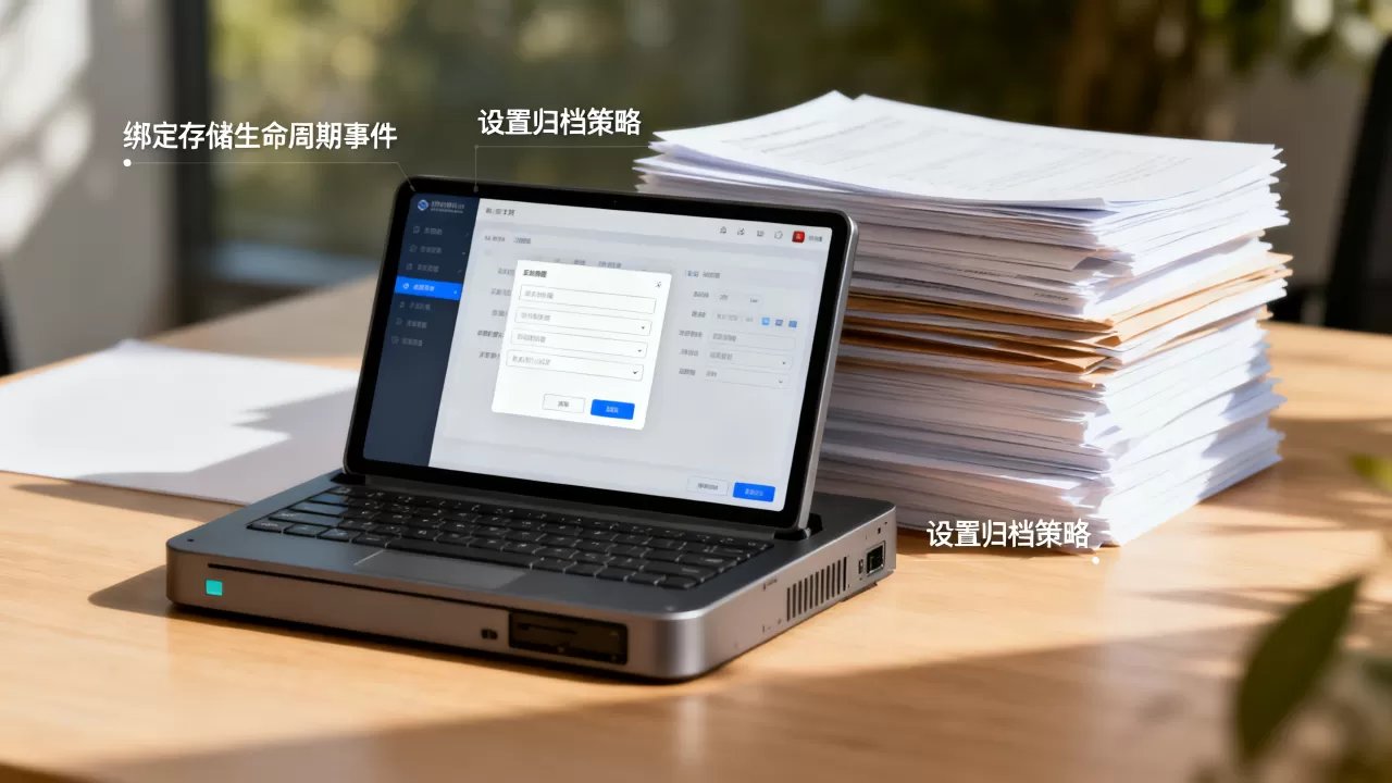 如何把日志归档动作绑定到存储生命周期事件上,日志归档怎么做? 如何把日志归档动作绑定到存储生命周期事件上,日志归档怎么做?