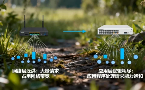 网络层泛洪和应用层逻辑耗尽有何区别，是什么意思？