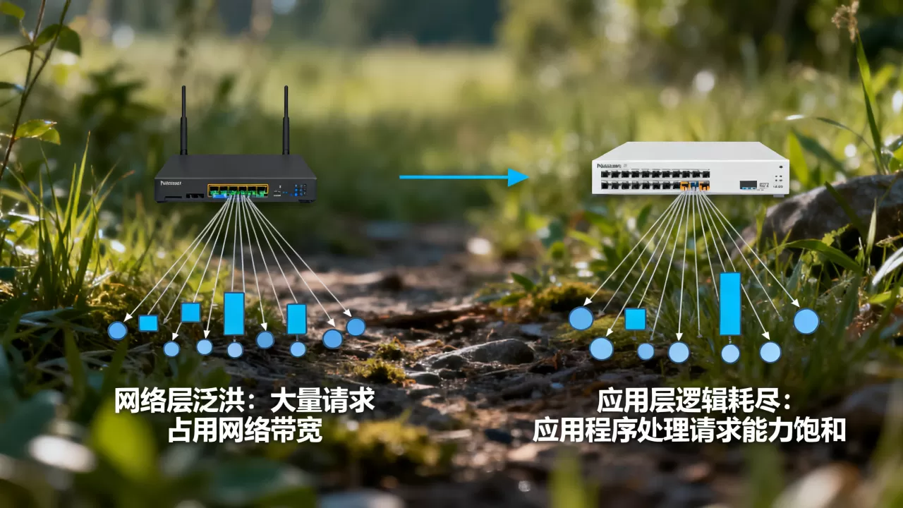 网络层泛洪和应用层逻辑耗尽有何区别,是什么意思? 网络层泛洪和应用层逻辑耗尽有何区别,是什么意思?