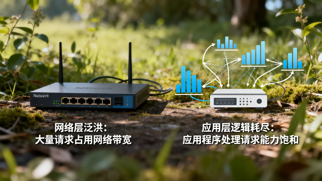 网络层泛洪和应用层逻辑耗尽有何区别,是什么意思? 网络层泛洪和应用层逻辑耗尽有何区别,是什么意思?