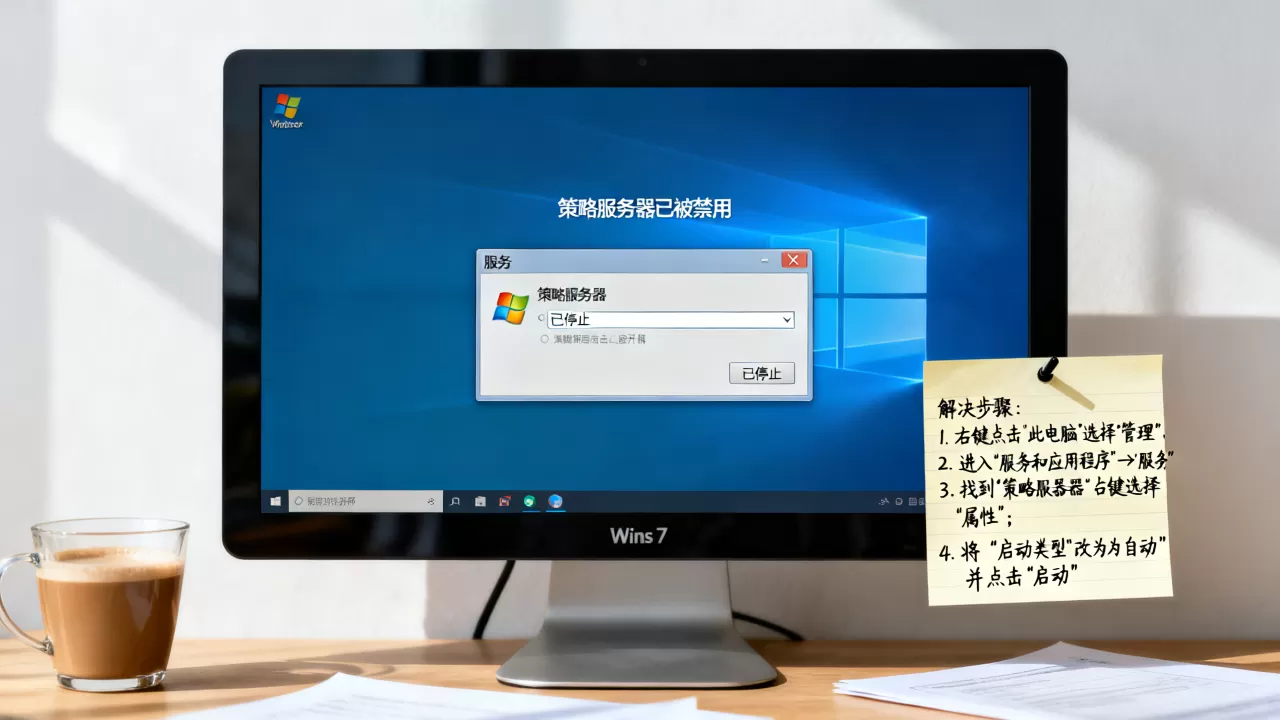 Win7策略服务器已被禁用如何解决,策略服务器无法启动怎么办 Win7策略服务器已被禁用如何解决,策略服务器无法启动怎么办