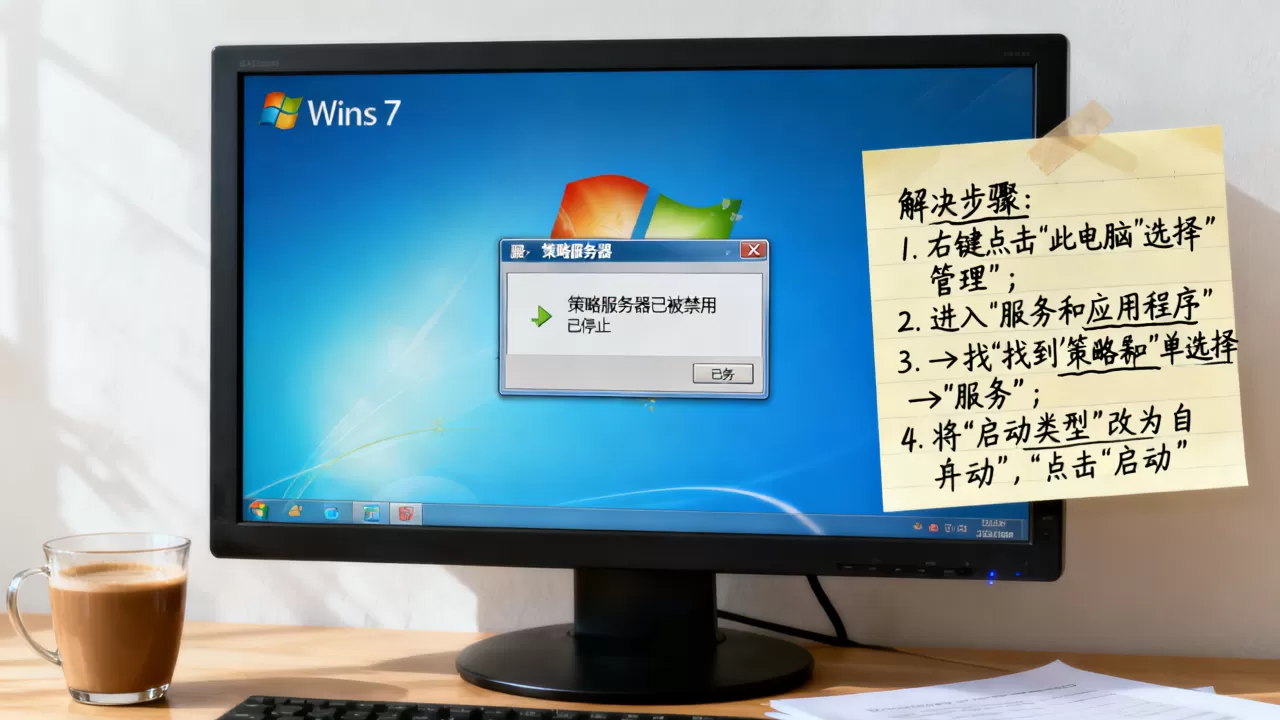 Win7策略服务器已被禁用如何解决,策略服务器无法启动怎么办 Win7策略服务器已被禁用如何解决,策略服务器无法启动怎么办