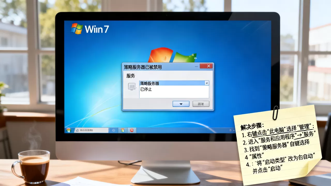 Win7策略服务器已被禁用如何解决,策略服务器无法启动怎么办 Win7策略服务器已被禁用如何解决,策略服务器无法启动怎么办