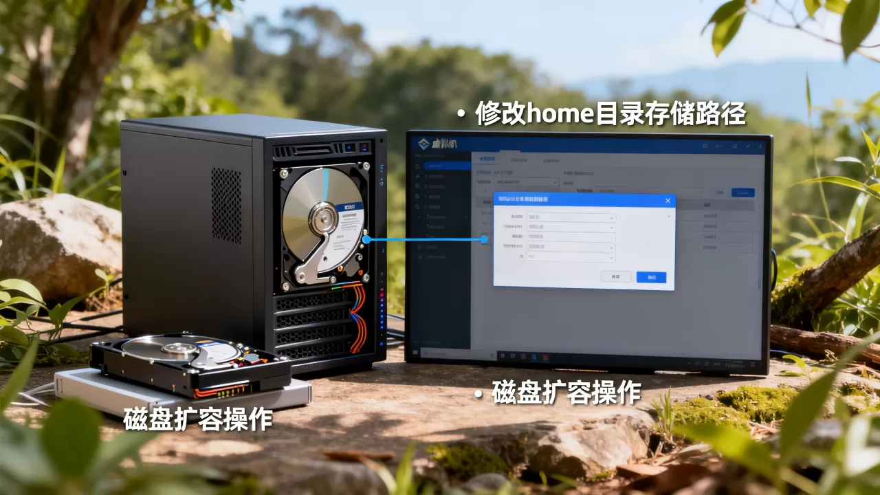 虚拟机home目录存储路径怎么改,虚拟机磁盘不足如何扩容? 虚拟机home目录存储路径怎么改,虚拟机磁盘不足如何扩容?