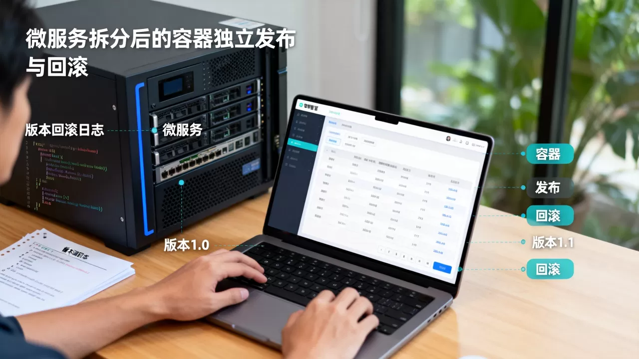 微服务拆分后容器如何独立发布与回滚?,容器怎么回滚版本 微服务拆分后容器如何独立发布与回滚?,容器怎么回滚版本