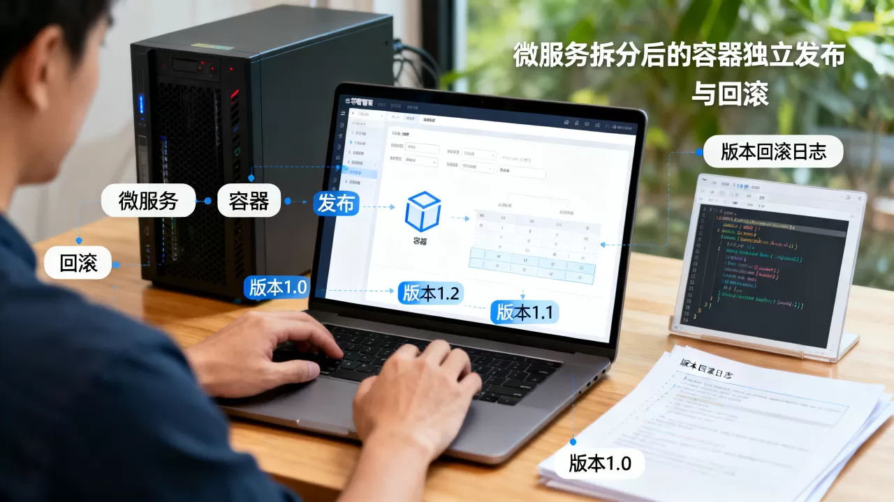 微服务拆分后容器如何独立发布与回滚?,容器怎么回滚版本 微服务拆分后容器如何独立发布与回滚?,容器怎么回滚版本
