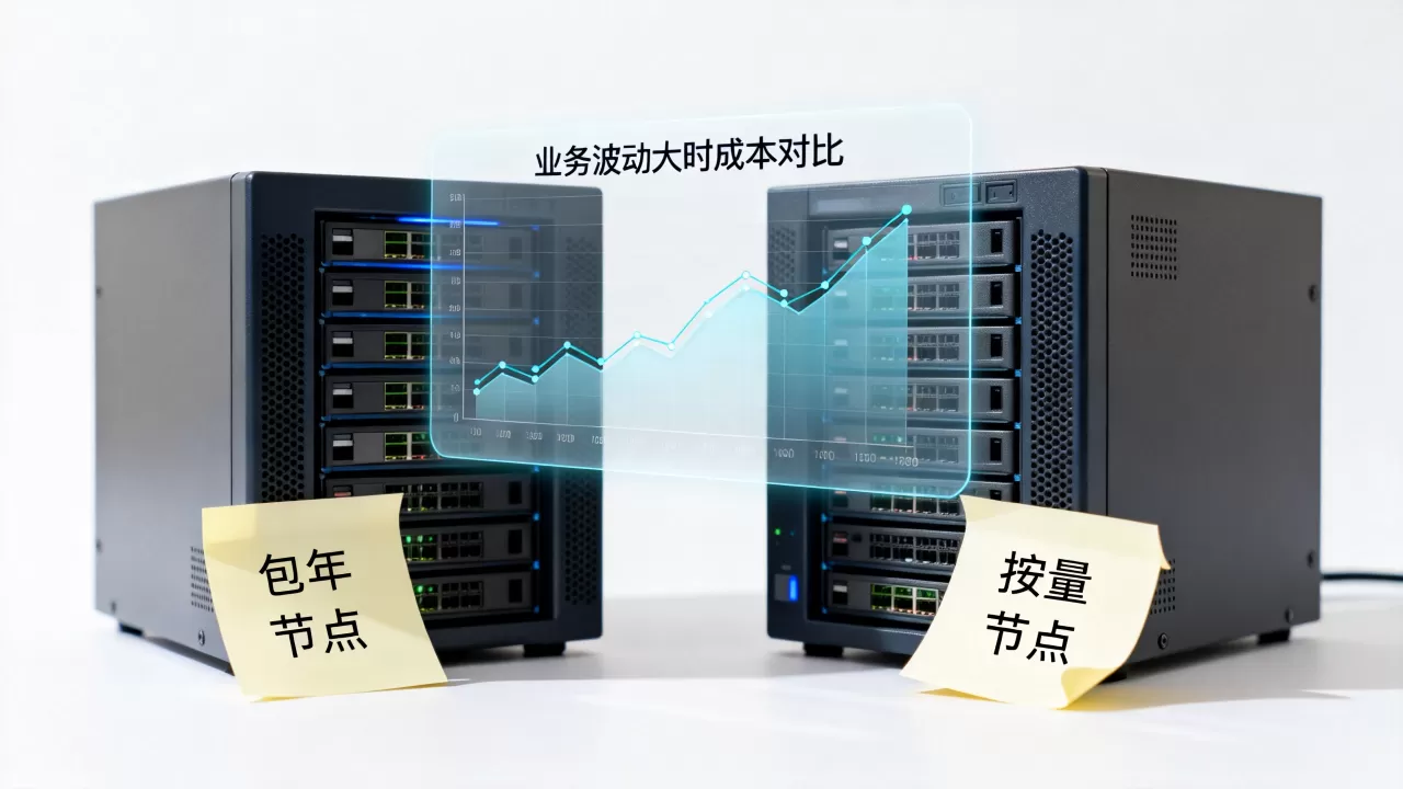 业务波动大时怎么搭配包年和按量节点,哪种更省钱? 业务波动大时怎么搭配包年和按量节点,哪种更省钱?