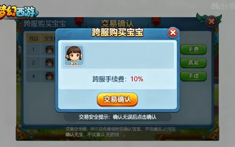 梦幻西游跨服买宝宝手续费是多少钱，跨服购买宝宝手续费怎么收
