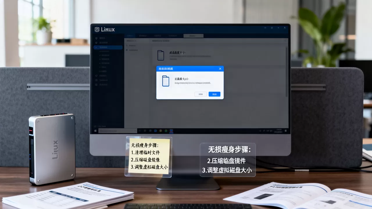 Linux虚拟机文件过大怎样无损瘦身,磁盘空间不足怎么办 Linux虚拟机文件过大怎样无损瘦身,磁盘空间不足怎么办