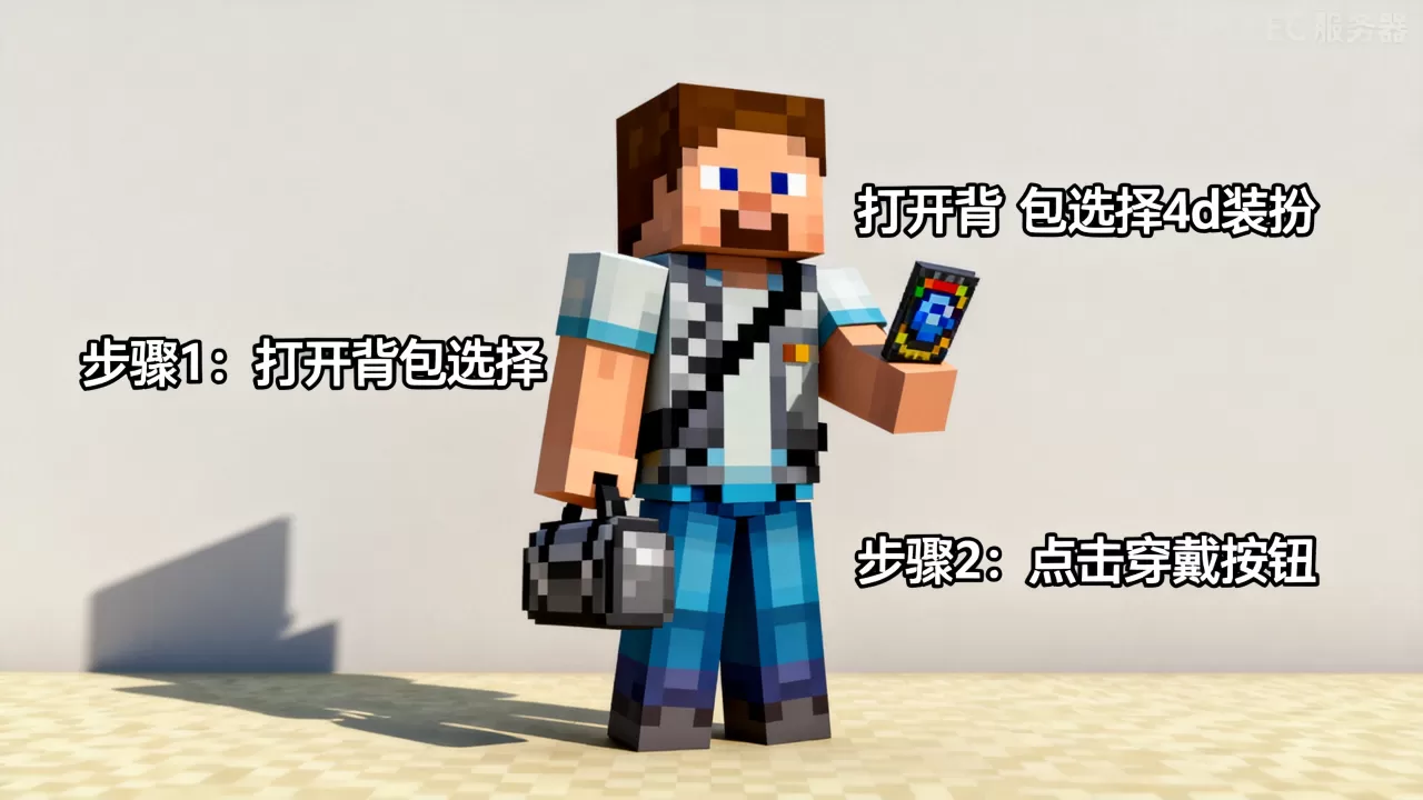 我的世界ec服务器4d装扮怎么穿戴,4d装扮穿戴方法 我的世界ec服务器4d装扮怎么穿戴,4d装扮穿戴方法