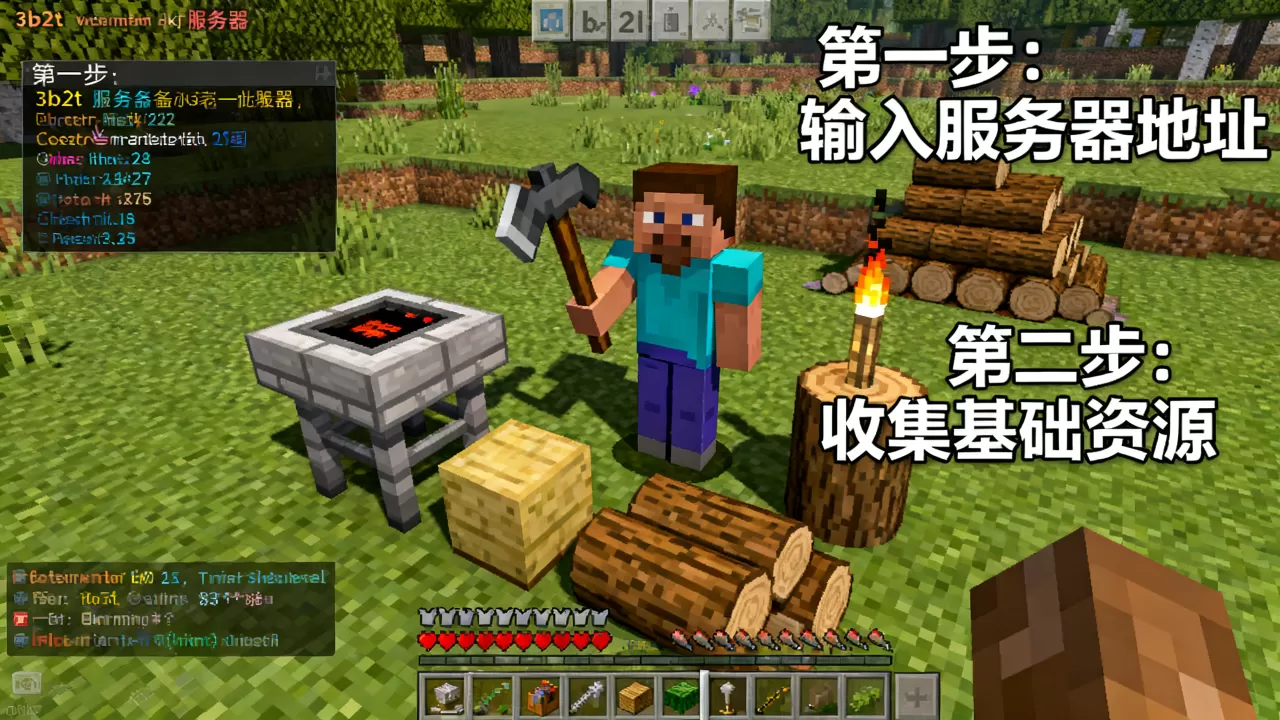 我的世界3b2t服务器怎么进,新手怎么生存? 我的世界3b2t服务器怎么进,新手怎么生存?