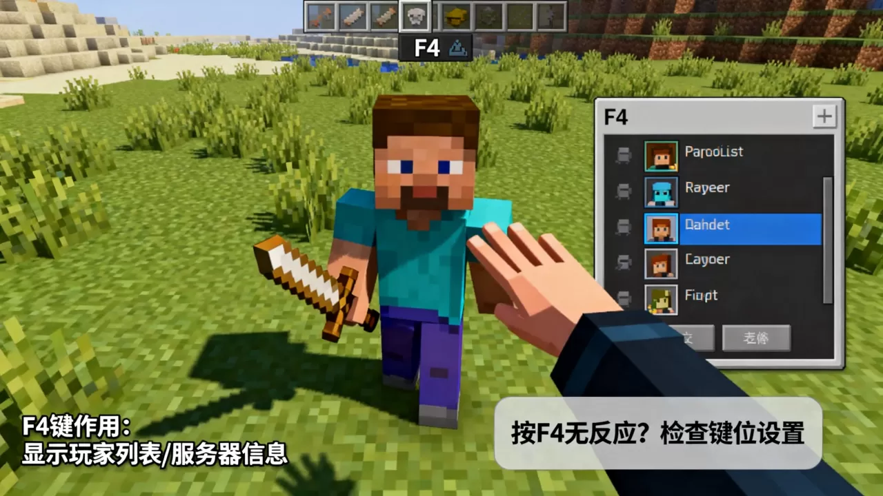 我的世界服务器按F4没反应怎么办,我的世界F4键有什么用 我的世界服务器按F4没反应怎么办,我的世界F4键有什么用