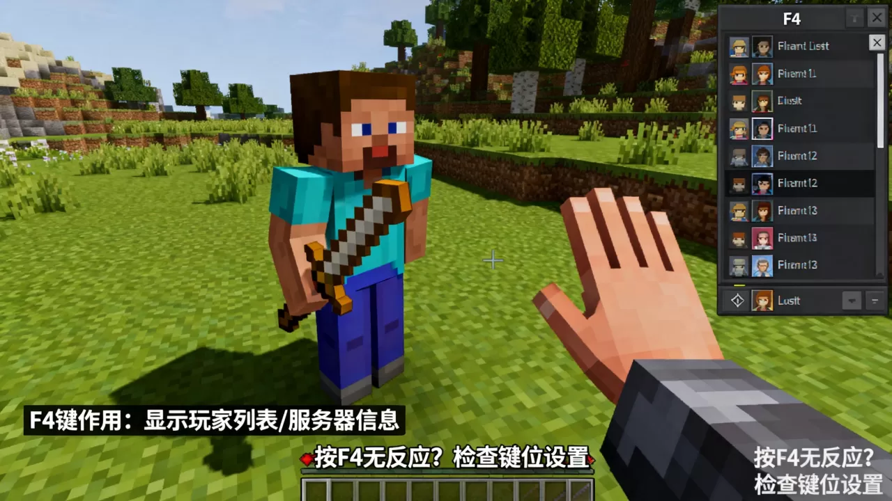 我的世界服务器按F4没反应怎么办,我的世界F4键有什么用 我的世界服务器按F4没反应怎么办,我的世界F4键有什么用
