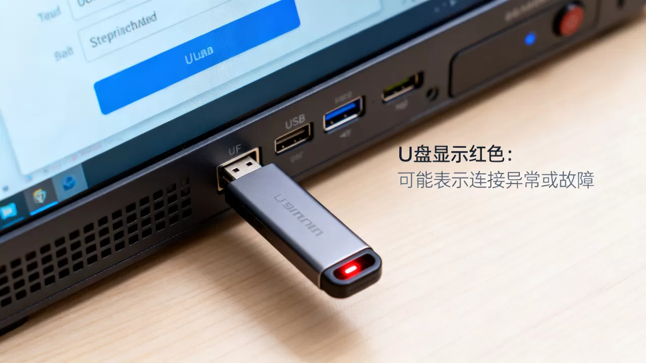 u盘在电脑管理服务器上显示红色是什么原因,有什么影响? u盘在电脑管理服务器上显示红色是什么原因,有什么影响?
