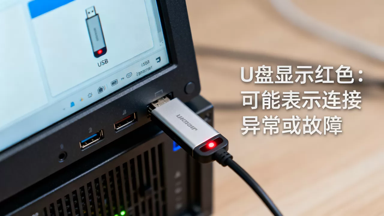 u盘在电脑管理服务器上显示红色是什么原因,有什么影响? u盘在电脑管理服务器上显示红色是什么原因,有什么影响?