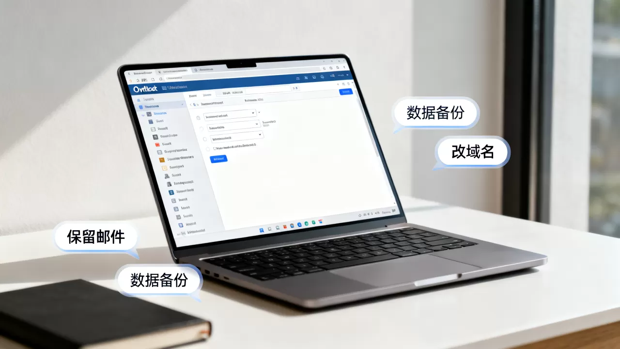 Outlook改域名怎样保留邮件,改域名后数据会丢吗 Outlook改域名怎样保留邮件,改域名后数据会丢吗