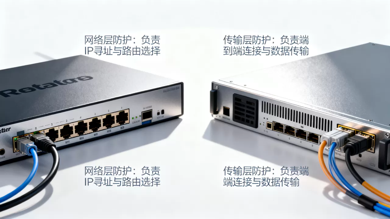 网络层与传输层防护如何分工,有什么区别? 网络层与传输层防护如何分工,有什么区别?