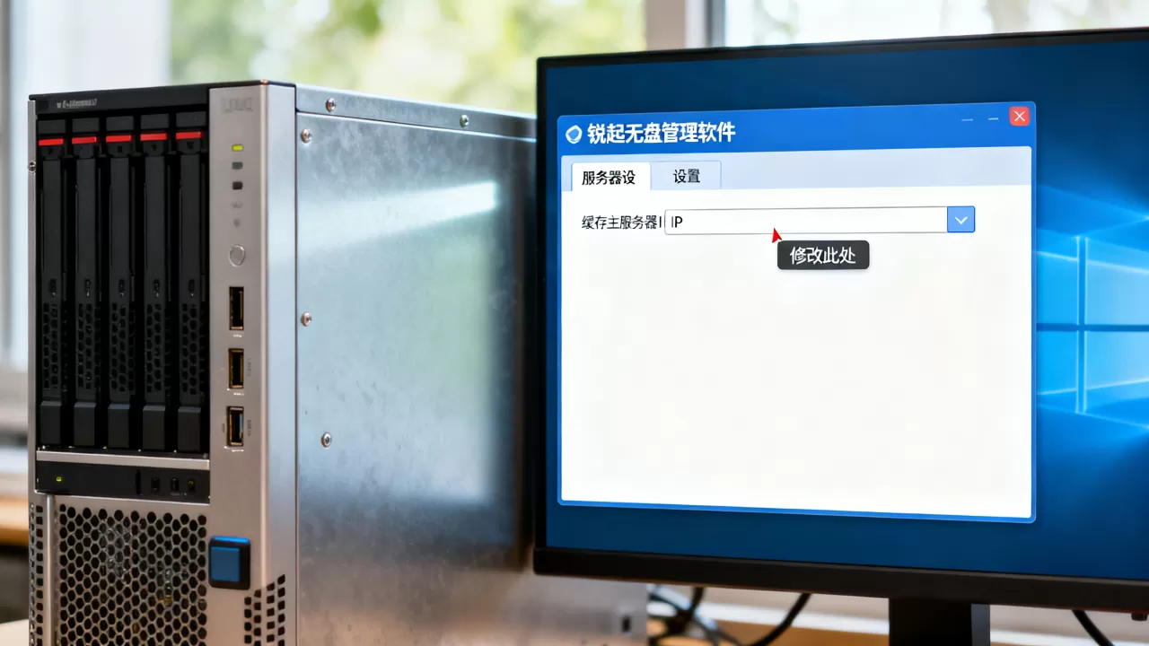 锐起无盘缓存主服务器IP如何修改,在哪里设置? 锐起无盘缓存主服务器IP如何修改,在哪里设置?