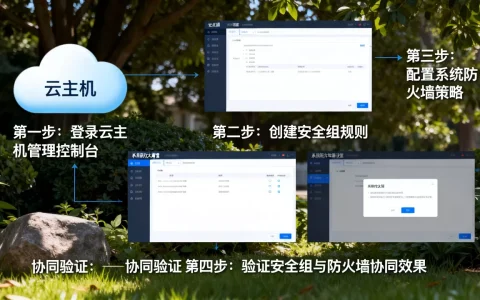 如何实现云主机安全组与系统防火墙协同，配置步骤是什么？