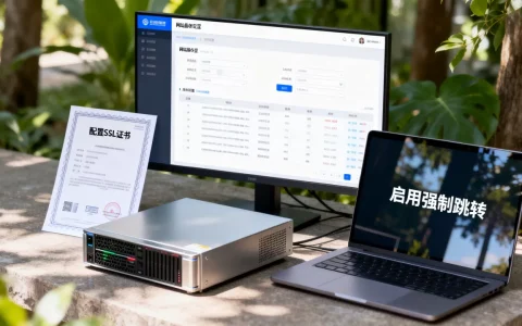 如何为网站服务配置证书并强制跳转加密连接，怎么操作？