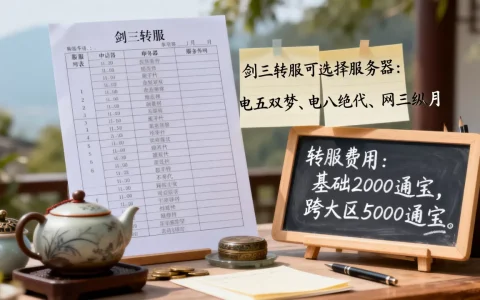 剑三哪些服务器可以转服？，剑三转服需要多少钱