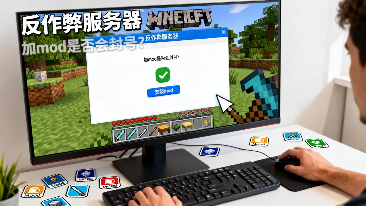 我的世界怎么在反作弊服务器加mod,会不会封号? 我的世界怎么在反作弊服务器加mod,会不会封号?