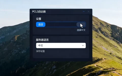 PCL2游戏服务器如何改回中文，pcl2启动器怎么设置中文
