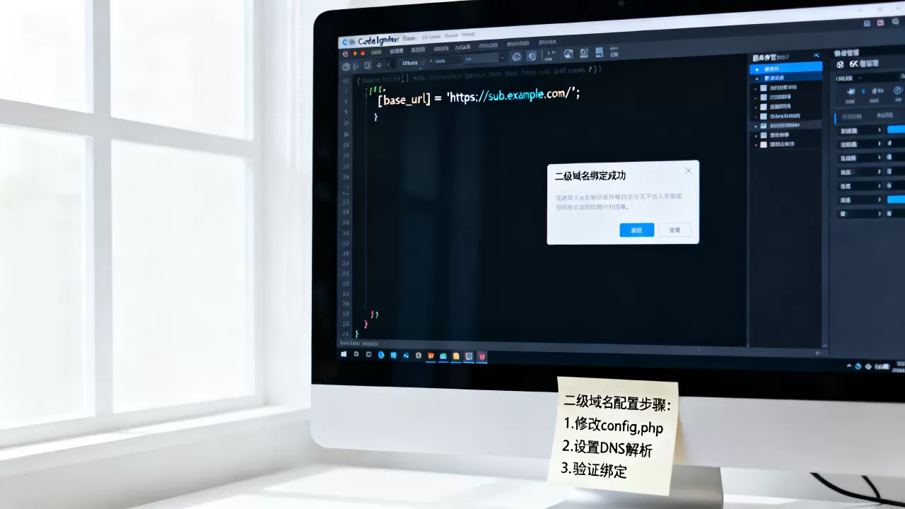 CodeIgniter如何配置二级域名?,二级域名绑定方法。 CodeIgniter如何配置二级域名?,二级域名绑定方法。