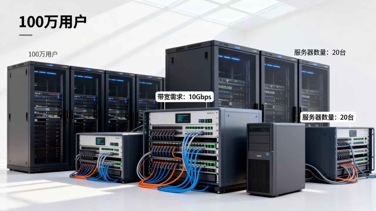 100万用户需要多少台服务器,服务器需要多大带宽? 100万用户需要多少台服务器,服务器需要多大带宽?
