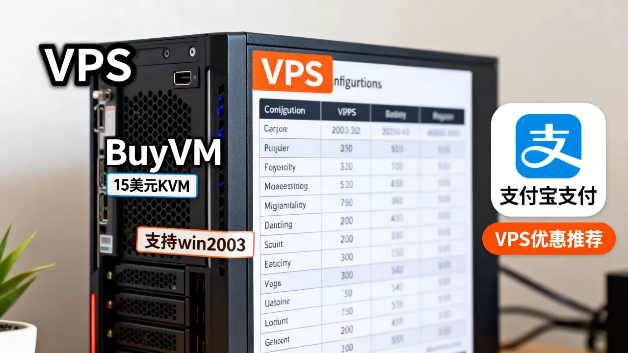 BuyVM 15美元KVM配置能装win2003还支持支付宝?,VPS优惠推荐有哪些? BuyVM 15美元KVM配置能装win2003还支持支付宝?,VPS优惠推荐有哪些?