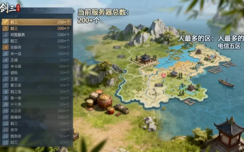 剑三现在一共有多少个服务器，哪个区人最多