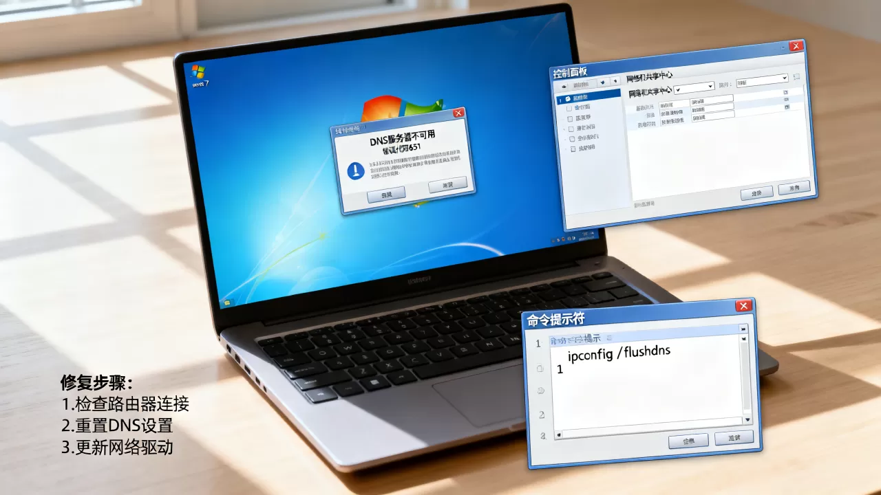 win7提示DNS服务器不可用如何修复,网络错误代码651解决方法 win7提示DNS服务器不可用如何修复,网络错误代码651解决方法