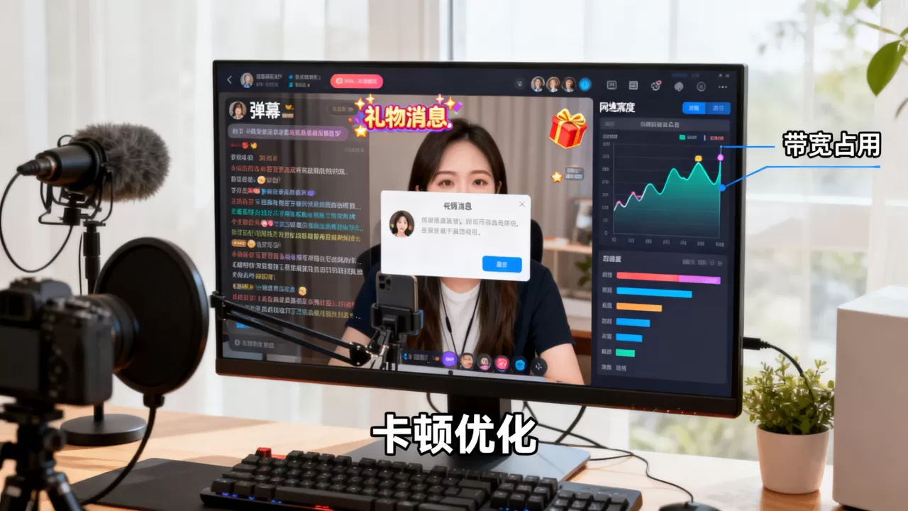 直播弹幕和礼物消息有多占带宽?,直播间卡顿优化技巧 直播弹幕和礼物消息有多占带宽?,直播间卡顿优化技巧