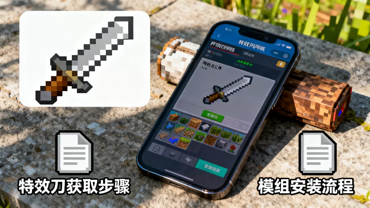 我的世界EC服手机版特效刀咋得?,我的世界手机版怎么装模组? 我的世界EC服手机版特效刀咋得?,我的世界手机版怎么装模组?