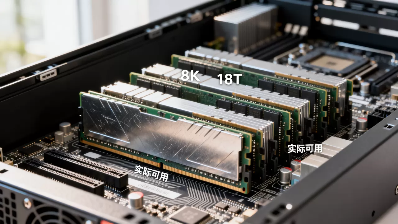 服务器18T内存实际可用多少,为什么可用内存变少? 服务器18T内存实际可用多少,为什么可用内存变少?