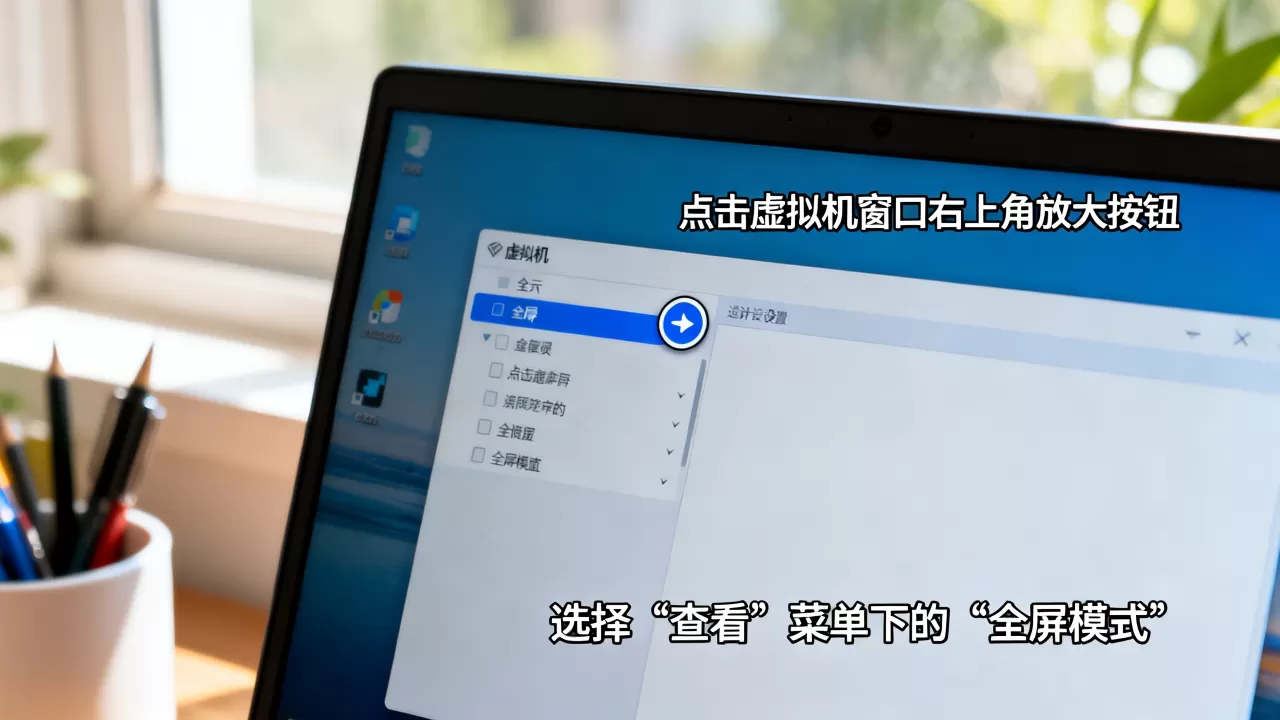 虚拟机界面怎么放大显示,虚拟机全屏怎么设置 虚拟机界面怎么放大显示,虚拟机全屏怎么设置
