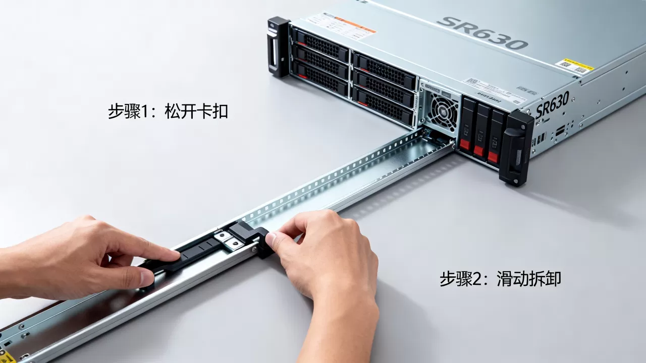 SR630服务器如何轻松从导轨上拆下,服务器导轨拆卸视频教程 SR630服务器如何轻松从导轨上拆下,服务器导轨拆卸视频教程